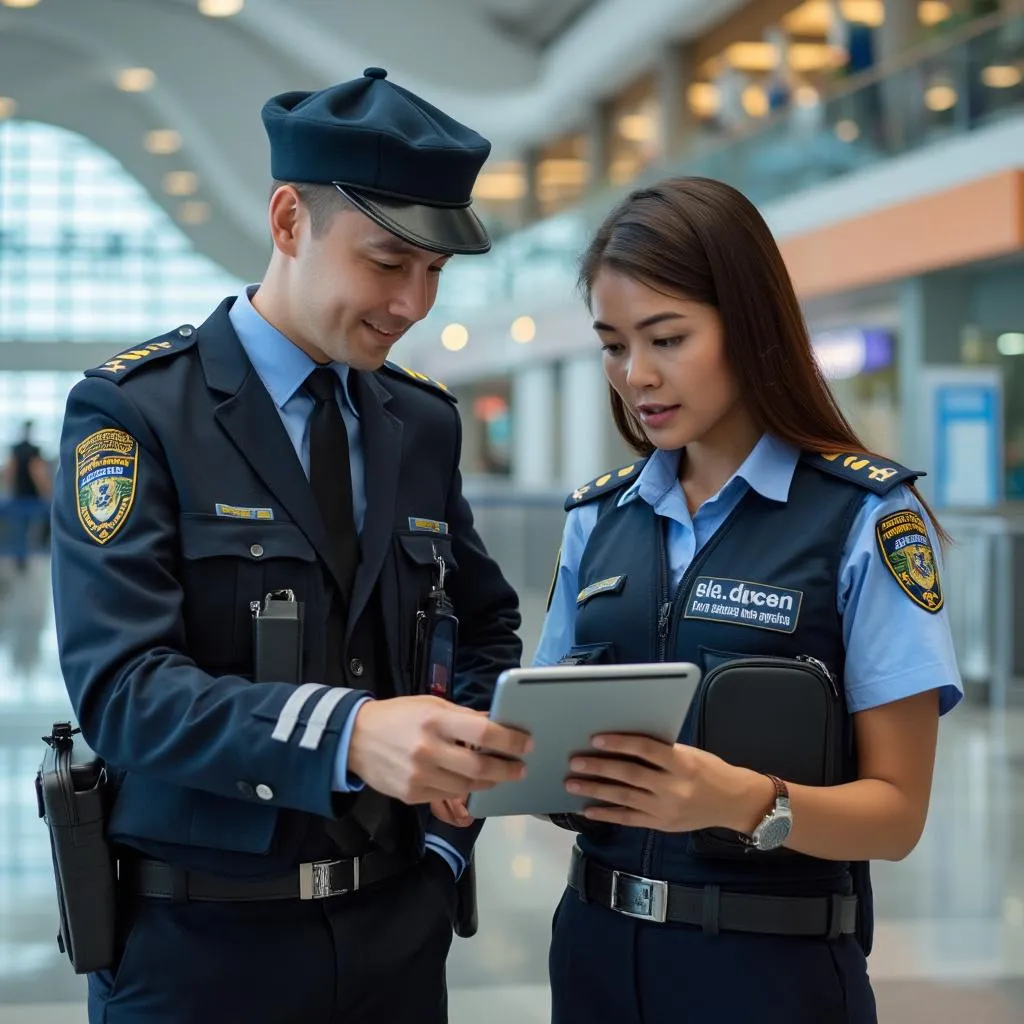 Airport staff collaborating with our lost property team on-site