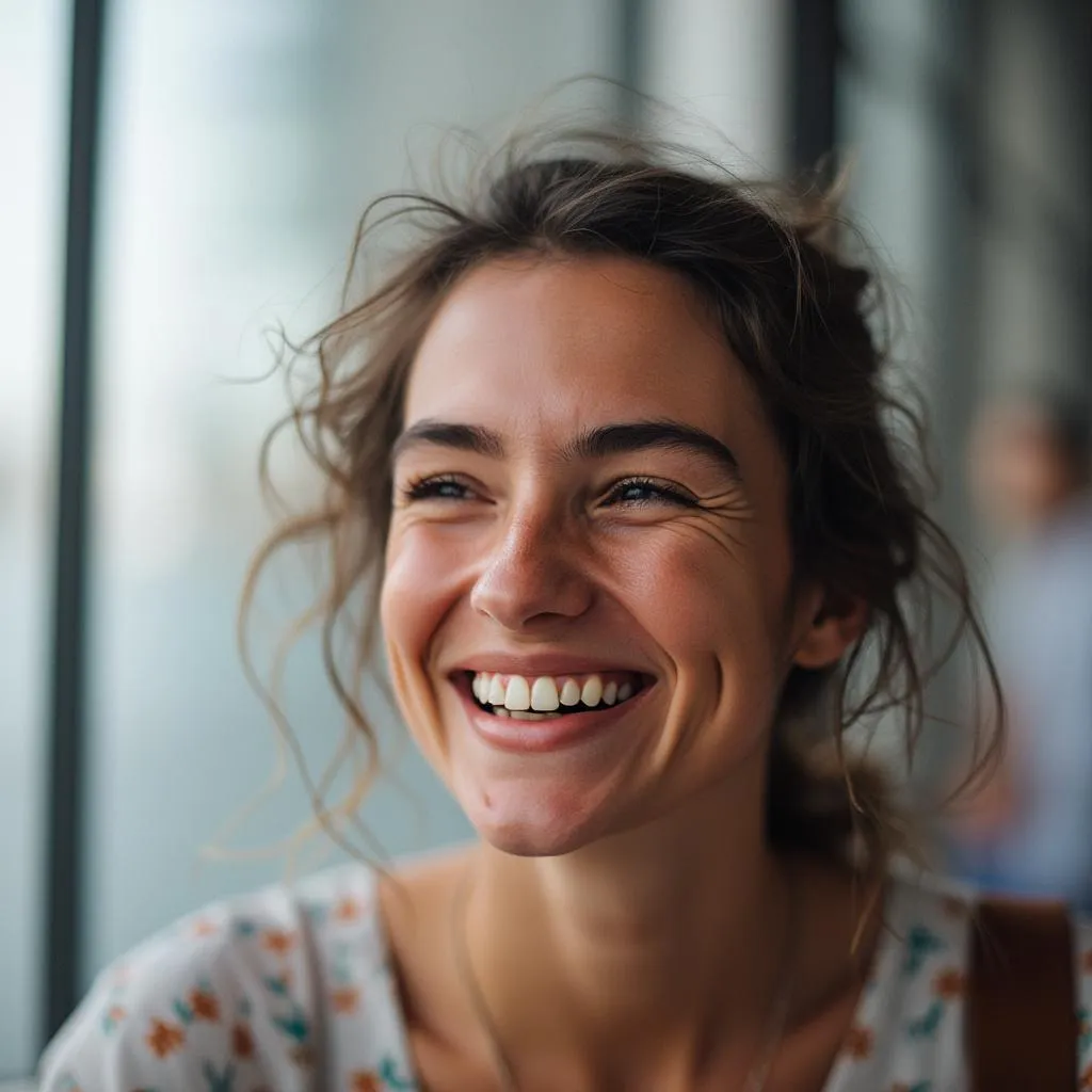 Happy customer smiling