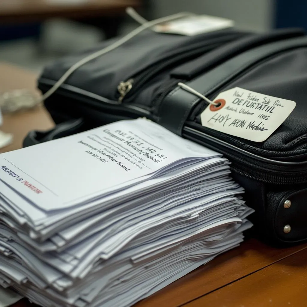 Stack of important documents recovered